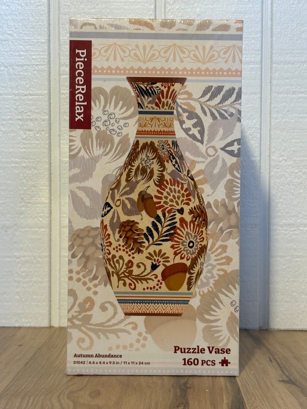 PieceRelax Autumn Abundance 160pc 3D Puzzle Vase Fall Decor S1042 NEW NIB